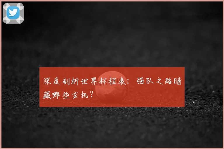 深度剖析世界杯程表：强队之路暗藏哪些玄机？